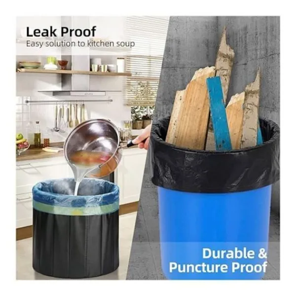 Hot 20 liters sopsäckar med extra stark svart dragsko för källsortering 50 x 60 cm 100 säckar