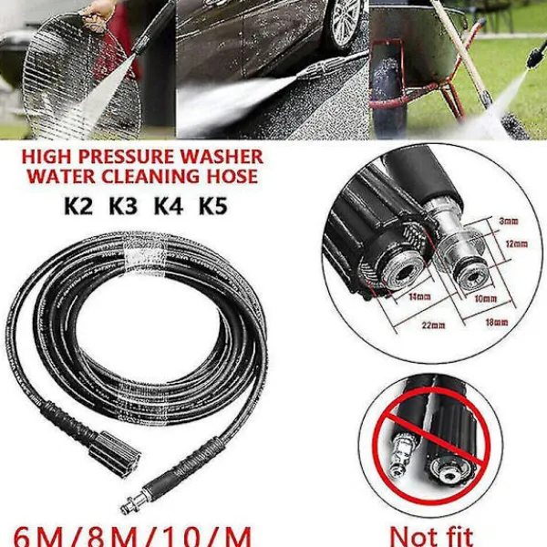 Clearance 2024 Lämplig för Kärcher K2 K3 K4 K5 6M / 8M / 10M högtryckstvättslang sprayslang 8M-XF7-