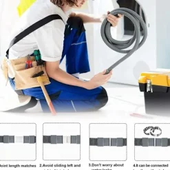 Discount 3 m Avloppsslang för Tvättmaskin, Tvättmaskinsslang, Slangförlängning, Universell Avloppsslangförlängningssats för Tvättmaskin och Diskmaskin --FM-