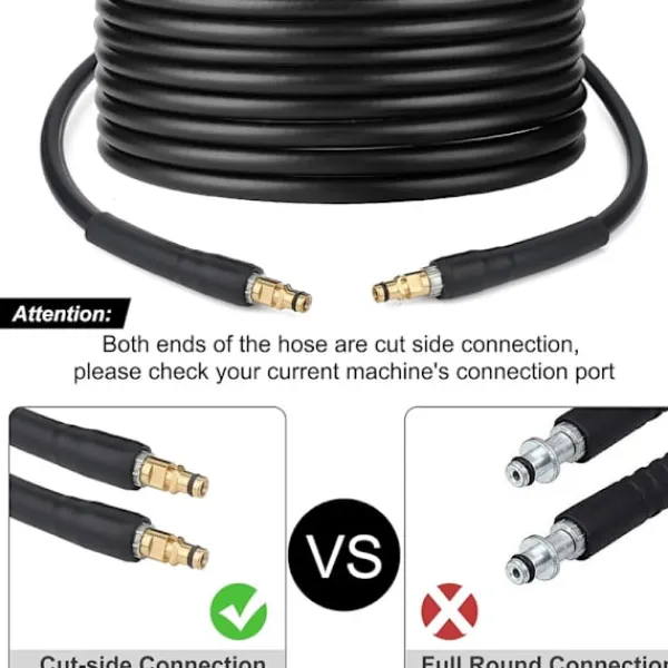 Outlet 20 m Ersättningsslang för högtryckstvätt, passar Kärcher K-seriens högtryckstvättar K2 K3 K4 K5 K6 K7, Click Plug snabbkoppling - XF13 - 20m