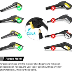 Sale 10 m Ersättningsslang för högtryckstvätt, kompatibel med Kärcher K-serien högtryckstvättar K2 K3 K4 K5 K6 K7, Click Plug Quick Connect - XF13 - 10m