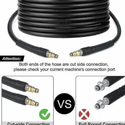 Outlet 10 m högtrycksslang med snabbkoppling och mässingsmunstycken för Kärcher K2-K7[JUN] 10M