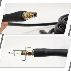 Outlet 10 m högtrycksslang med snabbkoppling och mässingsmunstycken för Kärcher K2-K7[JUN] 10M