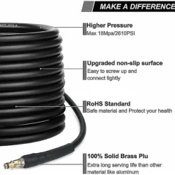 Outlet 10 m högtrycksslang med snabbkoppling och mässingsmunstycken för Kärcher K2-K7[JUN] 10M