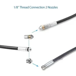 15 m rörrengörare för Kärcher högtryckstvätt bredare professionell rörkompatibel K2-K7/HD/HDS 180 bar 60 °C [DS]