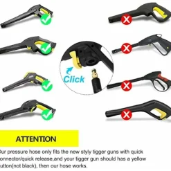 Clearance 10 m slang för Kärcher högtryckstvätt, högtrycksslang för Kärcher K2 K3 K4 K5 K6 K7 snabbkoppling