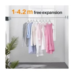 New 4,2 m Utdragbar tvättlina Inomhus och utomhus Portabel Vägg Badrum