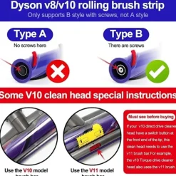 4 mjuka remsor endast för Dyson Original V8 V10 Direct Drive Roller