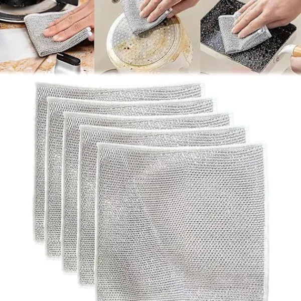 Online 2023 Ny multifunktionell disktrasa som inte repar, japansk diskhandduk av ståltråd, multifunktionella tråddisktrasor för vått och torrt, skrubbar och rengöringar 5 Pcs | Fyndiq