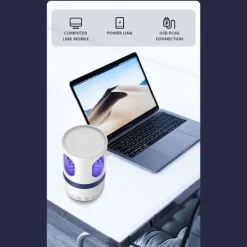 2024 Ny mygglampa hem nät rött ljus USB myggfångstlampa tyst myggfångstlampa (vit)