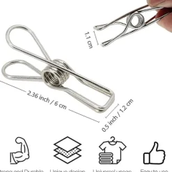 Sale 100 Pack Klädnypor, Rostfritt Stål Tvättlinje Klädnypor