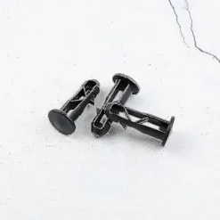 Clearance 3 par gångjärnsbultar gångjärnstappar för soptunnlock som passar 240/120/100/60l utomhus soptunnor, 65mm X 18mm, svart plast