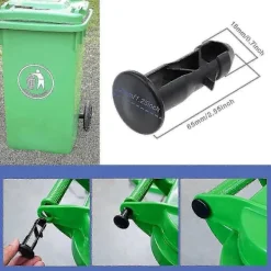 Online 3 par gångjärnsbultar gångjärnstappar för soptunnlock för att passa 240/120/100/60l utomhussoptunnor, 65 mm x 18 mm, svart plast