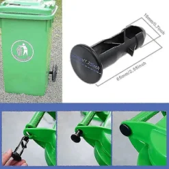 Hot 3 par gångjärnsbultar gångjärnstappar för soptunnalock för att passa 240/120/100/60l utomhussoptunnor, 65mm X 18mm, svart plast_kvalitetsgåva