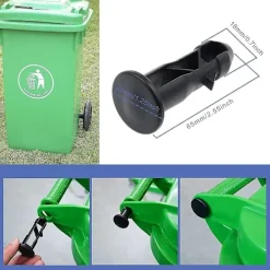 Discount 3 par gångjärnsbultar gångjärnstappar för soptunnlock som passar 240/120/100/60l utomhussoptunnor, 65mm X 18mm, svart plast