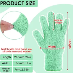 Outlet 1 par mikrofiberdammhandskar, återanvändbara tvättbara rengöringshandskar vantar för växter hushållsrengöring bil persienner lampor