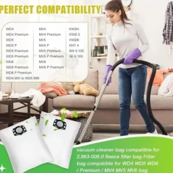 Outlet 10 påsar för Kärcher WD4 WD5 WD6 MV4 MV5 MV6 dammsugare - FX-