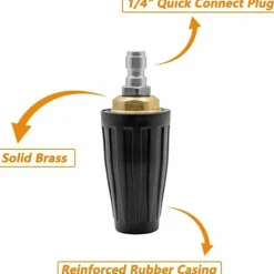 Hot 3600 PSI Högtrycksroterande Munstycke 1/4 Snabbkoppling Turbo Tip för Kallvatten Högtryckstvättar Kompatibel med 040 Modeller