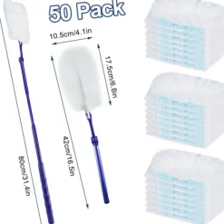 Online 52 Refiller Kompatibla med Swiffer Duster Kit Inkluderar 1 Handtag 1 Teleskopstång 52 Dammuppsamlande Dynor