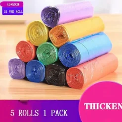 Outlet 5 Rullar 1 Förpackning 100st Hushålls Engångs Soppåsar Köksförvaring Skräppåsar Rengöring Avfallspåse Plastpåse 45x50cm Color mixing