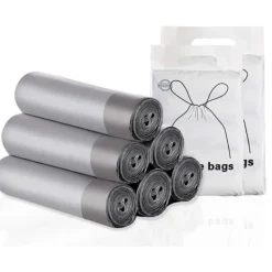 5 rullar 50x55 cm 75 st soppåsar, dragsnöre soppåsar Stora Starka Oparfymerade Universal soppåsar Soppåsar till kök