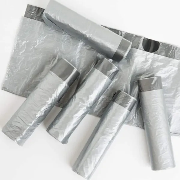 Outlet 5 Rullar 50x60 cm 75 ST Sopsäckar, Sopsäckar med Dragsko Stora Starka Oparfymerade Universella Avfallspåsar Soptunnor För Kök