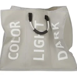 Outlet 3 sektioner tvättkorg hopfällbar väska hopfällbar tygkorg bärbar förvaringsbehållare