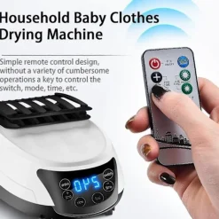 Sale 1 Set Elektrisk Klädtork Med Timer Tyst Ljudlös Fjärrkontroll Portabel Elektrisk Varmluftstork Klädtorkmaskin Tvätt Kaesi