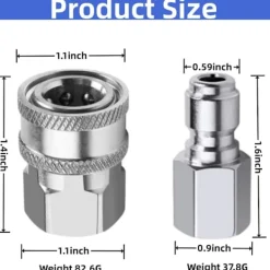 Clearance 2 set NPT 3/8 tum rostfritt stål hane och hona högtryckstvätt snabb