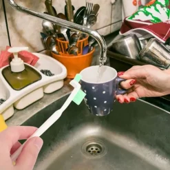 Hot 2 set Små Utrymmes Rengöringsborstar för Fönsterdörrspår Skåror Hörn Flaskor