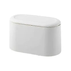 2025 Skrivbords papperskorg med lock, Mini papperskorg, Skrivbords papperskorg, Kosmetisk papperskorg för badrum