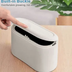 2025 Skrivbords papperskorg med lock, Mini papperskorg, Skrivbords papperskorg, Kosmetisk papperskorg för badrum