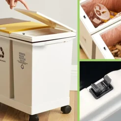 Hot 4 Slitstarka Spännen för Soptunnor, Kompatibla med Brabantia Soptunnor, Vattentät Touch Top