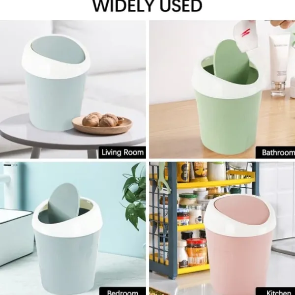 Sale 2 små papperskorgar Mini skrivbordspapperskorg (blå, rosa)