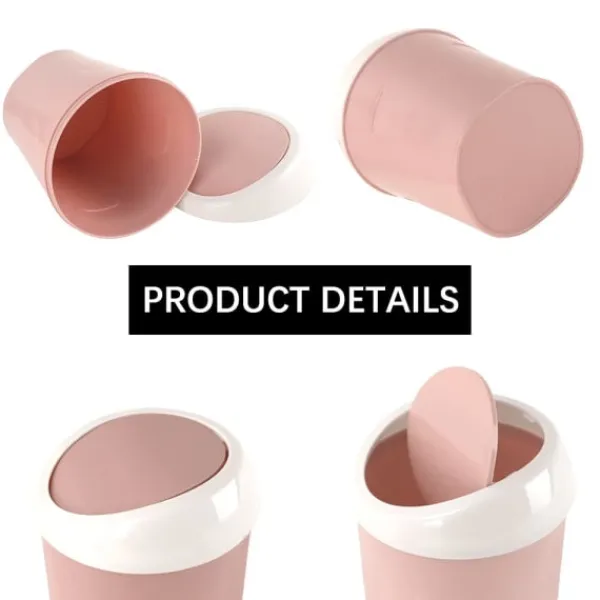 Sale 2 små papperskorgar Mini skrivbordspapperskorg (blå, rosa)