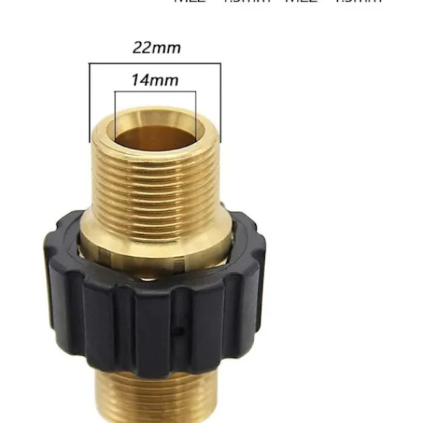 Online 1 Snabbanslutningsslangadapter, Rengöringstillbehör, Högtrycksspruta, Högtryckstvätt, M22 x 1,5 Dubbelhuvud Kompatibel med Karcher, Karcher H