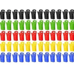 Discount 60 Sockklämmor för Tvättmaskin och Torktumlare, Sockklämmor med Krokar, Sockhållare Tvättmaskin, Dir Multicolor