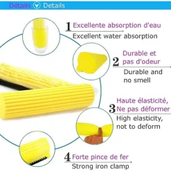 3 st 27 cm Absorberande Svampmopphuvud Påfyllningar, Mopphuvud, Kvastdyna