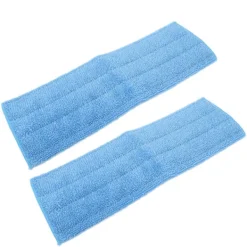New 2 st 45 cm Platt Moppduk Bunden Fibermopp Dubbel Användning Moppdyna med Hög Vattenabsorption