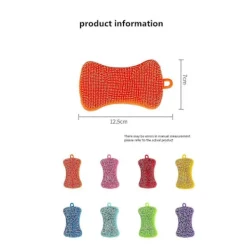 Clearance 1 st - Livsmedelsklassad Anti-Rep-Silikon Svamp för Köksdiskmaskin, Barnens Tallrik, Grönsaker, Frukt, Diskbänk, Tvätta Händerna Slumpmässigt