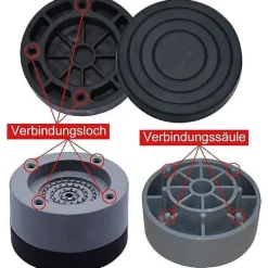 Outlet 4 st Anti-vibrationsdynor Universal tvättmaskin Anti-vibrationsdynor Fötter Stabilisator Piedestal För tvättmaskin Kylskåp (hy)