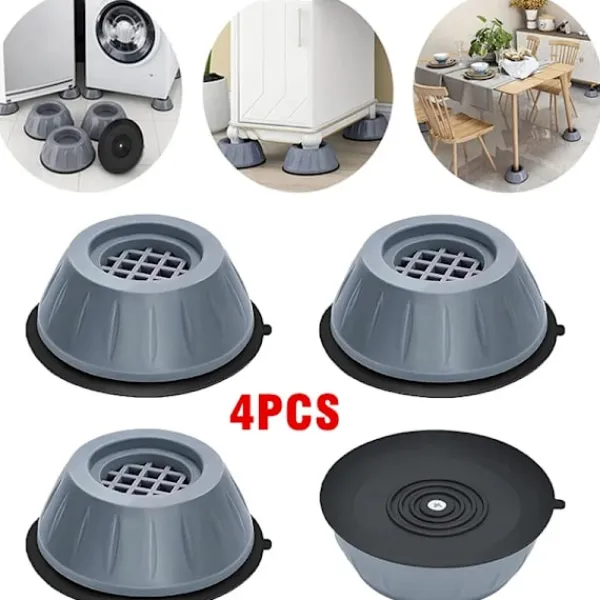 Outlet 4 st Antivibrationsfotkuddar Stötsäkra gummiben Slipstop Tyst Skid Raiser Matta För tvättmaskin Stöd Dämpare Stativ
