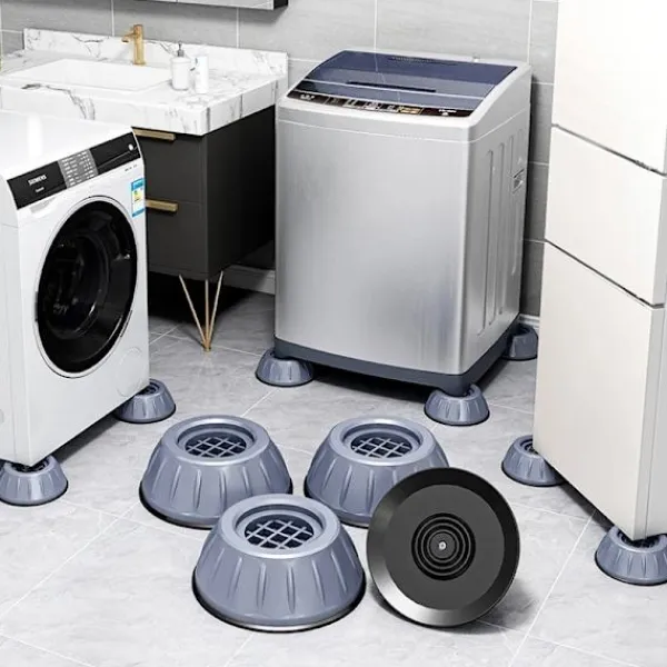 Online 4 st Antivibrationsfotkuddar Stötsäkra Gummiben Slipstop Tyst Skidhöjare Matta för Tvättmaskin Stöd Dämpare Stativ