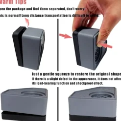 Clearance 4 st Anti-vibrationskuddar för tvättmaskin, torktumlare, stötdämpande, halkfria och ljudreducerande mattor, lämpliga för de flesta möbler, skydd