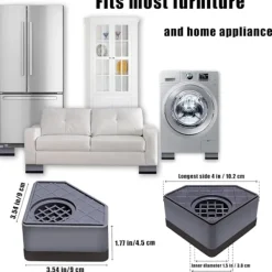 Clearance 4 st Anti-vibrationskuddar för tvättmaskin, torktumlare, stötdämpande, halkfria och ljudreducerande mattor, lämpliga för de flesta möbler, skydd