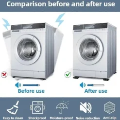 Clearance 4 st Anti-vibrationskuddar för tvättmaskiner - Halkfria & Ljudreducerande Universalfötter för Apparater, Möbler