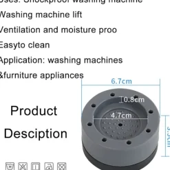 Discount 8 st Anti-vibrationsmattor för tvättmaskin Runda dynor