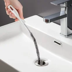 Online 2 st avloppsborste för rengöring av avlopp Flexibel avloppshårfångare Borste för täppning av täppa till tvättställ (2 st)