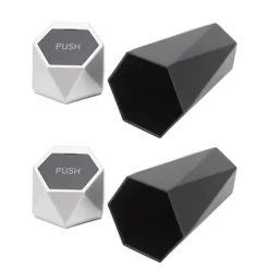 Hot 2 st. Bilsoppsamlare med lock Vattentät Dekorativ Automatisk Papperskorg Silver