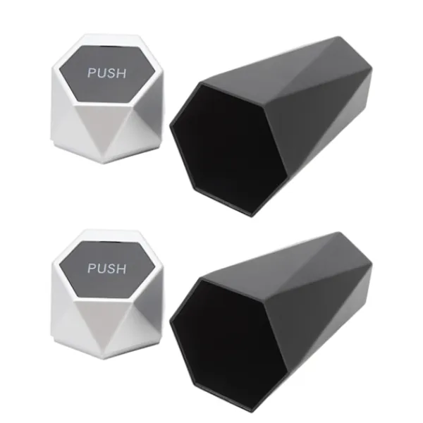 Hot 2 st. Bilsoppsamlare med lock Vattentät Dekorativ Automatisk Papperskorg Silver